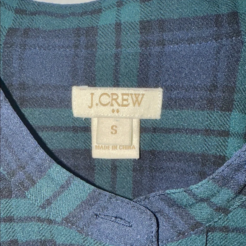 J. Crew Tartan Plaid Sheer Blouse / size small. B8